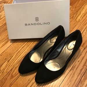 Bandolino black wedge heels - size 8. Like new!
